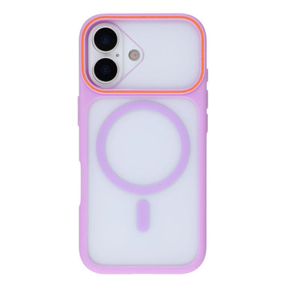 For iPhone 16 Magnetic Case Large Viewing Window TPU + PC Shockproof Phone Cover