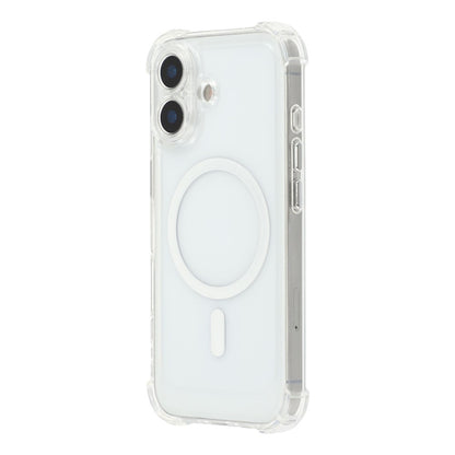 For iPhone 17 Magnetic Case Electroplated Buttons PC TPU Shockproof Clear Cover