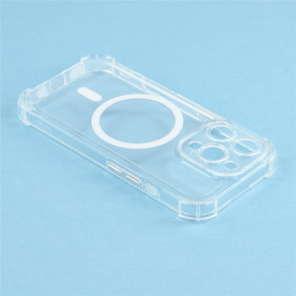 For iPhone 16 Pro Magnetic Case Electroplated Buttons PC TPU Shockproof Clear Cover