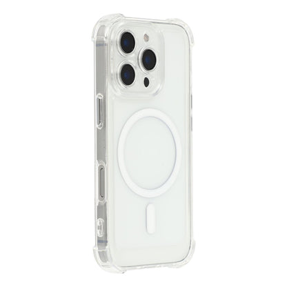 For iPhone 16 Pro Max Magnetic Case Electroplated Buttons PC TPU Shockproof Clear Cover