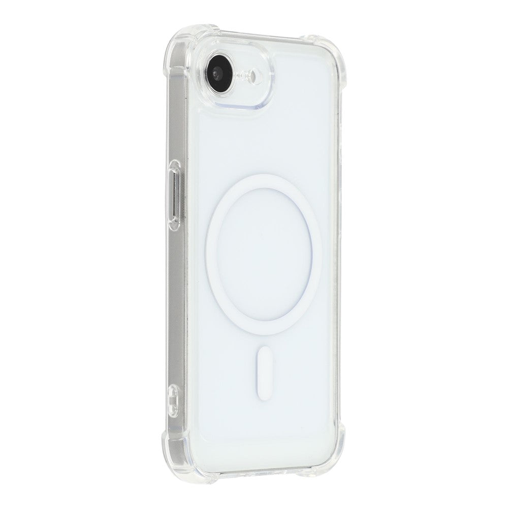 Magnetic Case For iPhone 17e  /  16e Electroplated Buttons PC TPU Shockproof Clear Cover