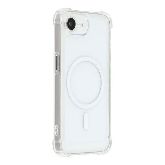 Magnetic Case For iPhone 17e  /  16e Electroplated Buttons PC TPU Shockproof Clear Cover