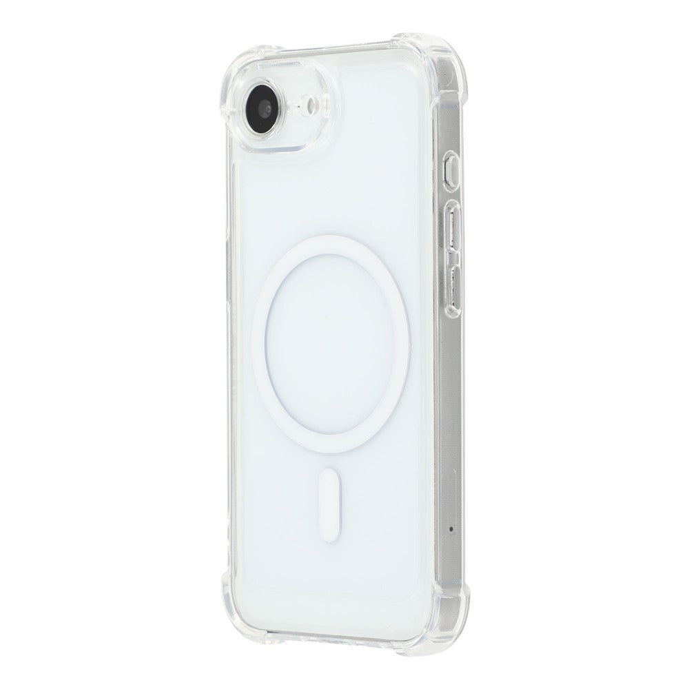 Magnetic Case For iPhone 17e  /  16e Electroplated Buttons PC TPU Shockproof Clear Cover