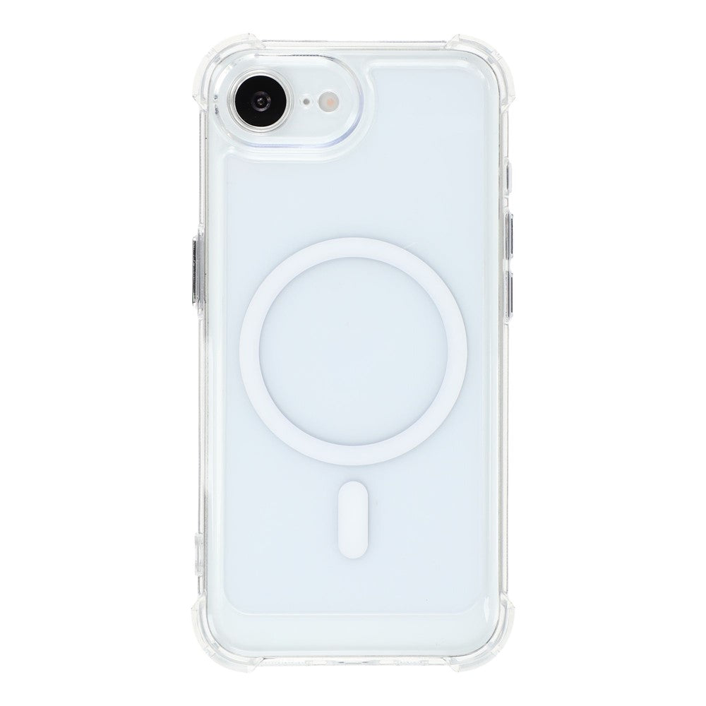 Magnetic Case For iPhone 17e  /  16e Electroplated Buttons PC TPU Shockproof Clear Cover