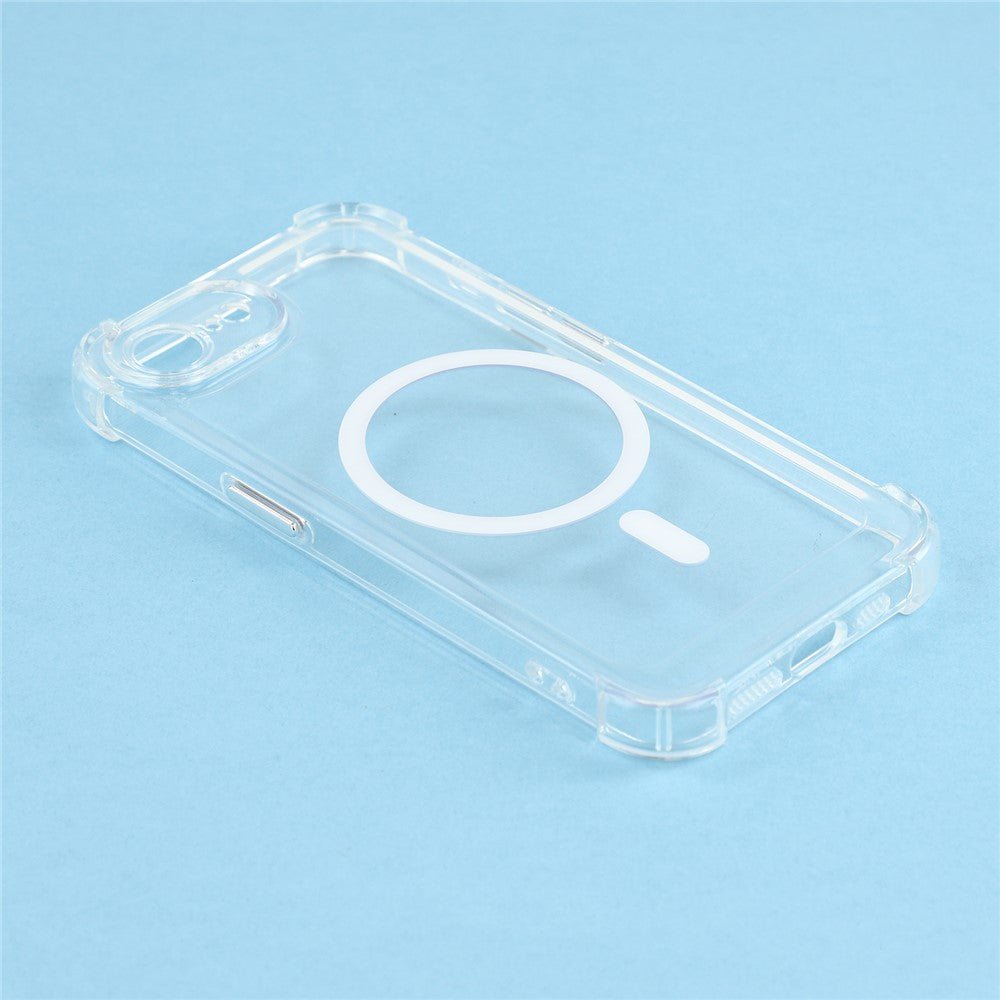 Magnetic Case For iPhone 17e  /  16e Electroplated Buttons PC TPU Shockproof Clear Cover