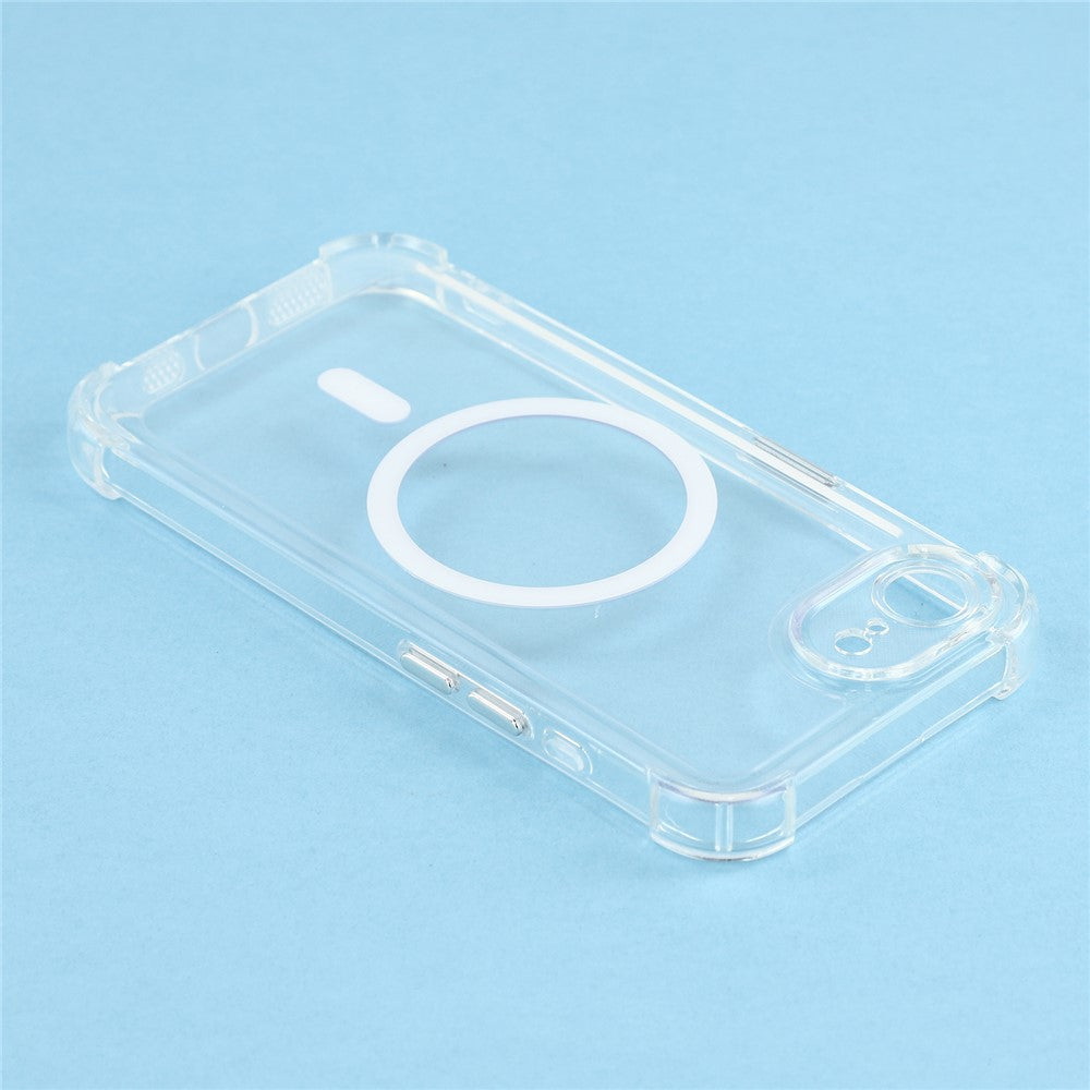 Magnetic Case For iPhone 17e  /  16e Electroplated Buttons PC TPU Shockproof Clear Cover