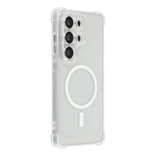 For Samsung Galaxy S25 Ultra Magnetic Case Electroplated Buttons PC TPU Shockproof Clear Cover
