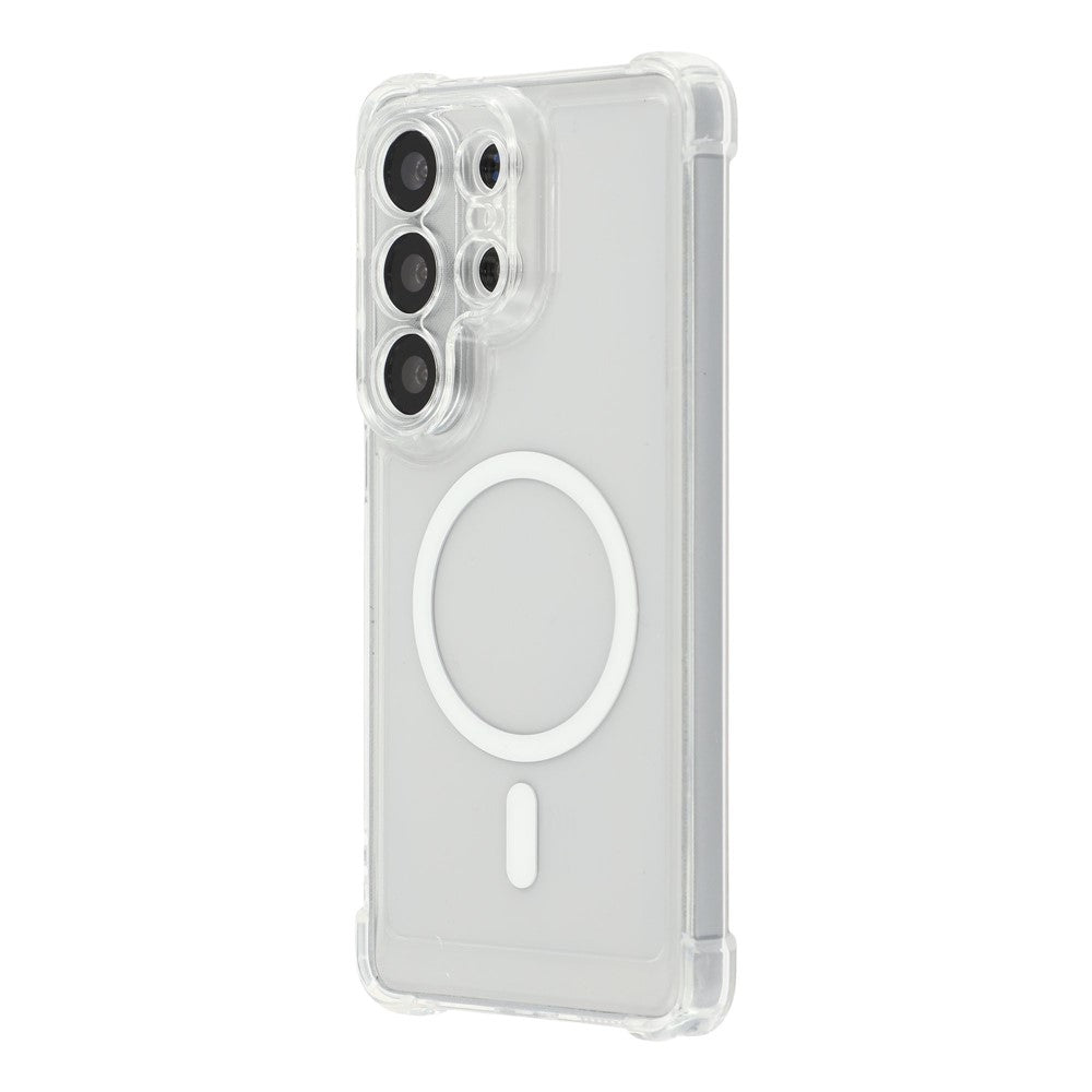 For Samsung Galaxy S25 Ultra Magnetic Case Electroplated Buttons PC TPU Shockproof Clear Cover