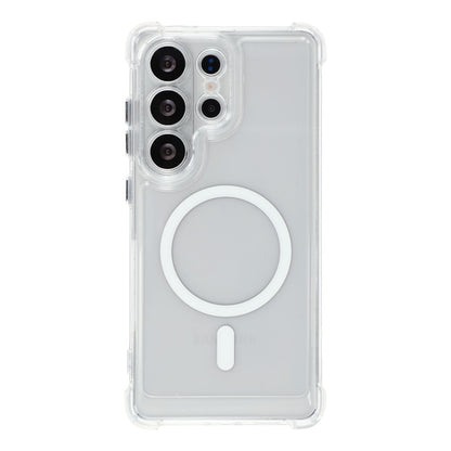 For Samsung Galaxy S25 Ultra Magnetic Case Electroplated Buttons PC TPU Shockproof Clear Cover