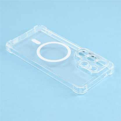 For Samsung Galaxy S25 Ultra Magnetic Case Electroplated Buttons PC TPU Shockproof Clear Cover