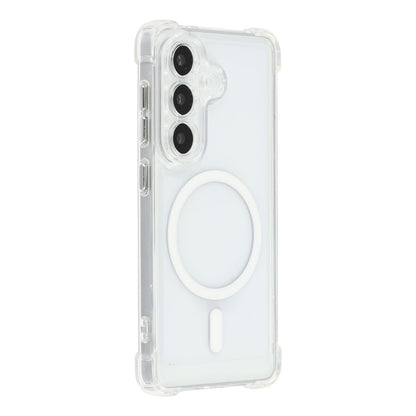 For Samsung Galaxy S26+ Magnetic Case Electroplated Buttons PC TPU Shockproof Clear Cover