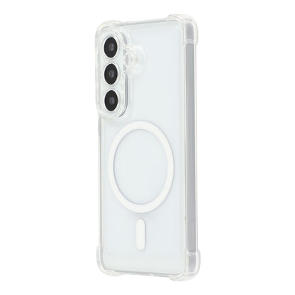 For Samsung Galaxy S26+ Magnetic Case Electroplated Buttons PC TPU Shockproof Clear Cover