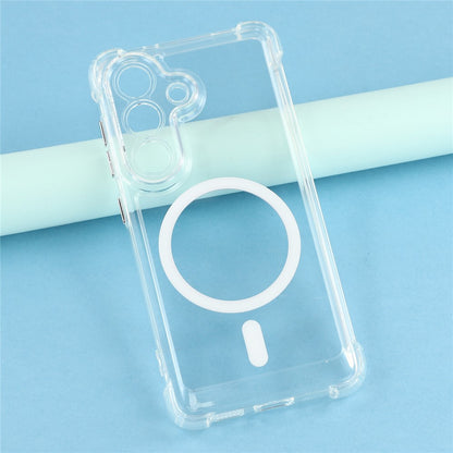 For Samsung Galaxy S26+ Magnetic Case Electroplated Buttons PC TPU Shockproof Clear Cover