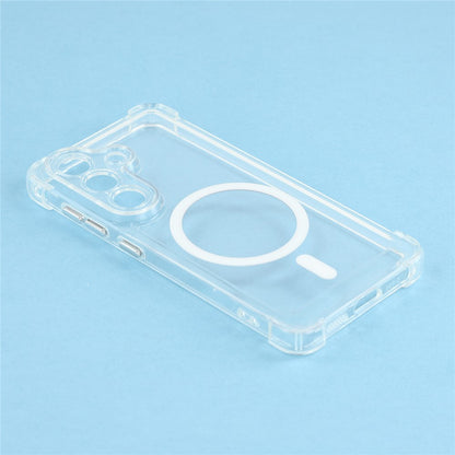 For Samsung Galaxy S26+ Magnetic Case Electroplated Buttons PC TPU Shockproof Clear Cover