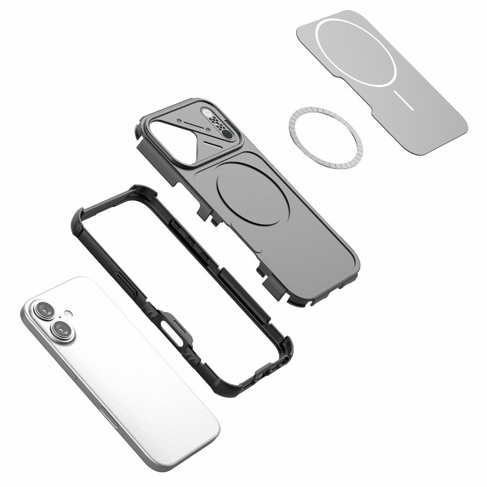 For iPhone 16 Case Shockproof Airbag PC+TPU Phone Cover Compatible with MagSafe