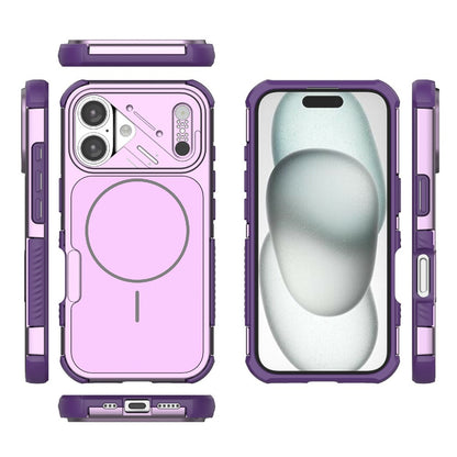 For iPhone 16 Case Shockproof Airbag PC+TPU Phone Cover Compatible with MagSafe