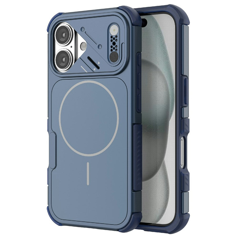 For iPhone 16 Case Shockproof Airbag PC+TPU Phone Cover Compatible with MagSafe