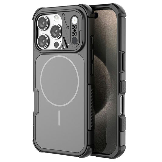 For iPhone 16 Pro Case Shockproof Airbag PC+TPU Phone Cover Compatible with MagSafe
