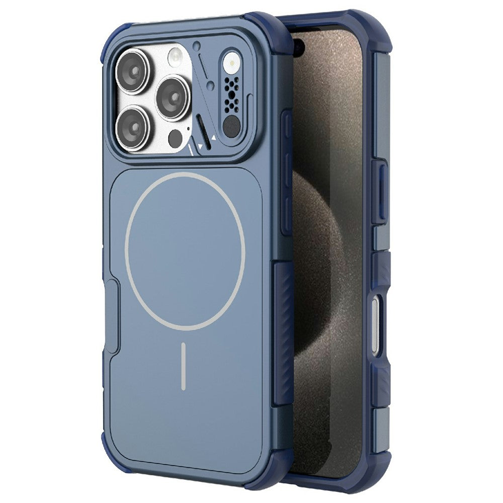 For iPhone 16 Pro Max Case Shockproof Airbag PC+TPU Phone Cover Compatible with MagSafe