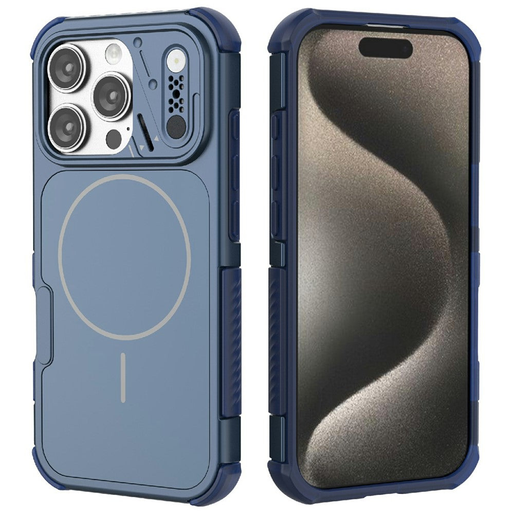 For iPhone 16 Pro Max Case Shockproof Airbag PC+TPU Phone Cover Compatible with MagSafe