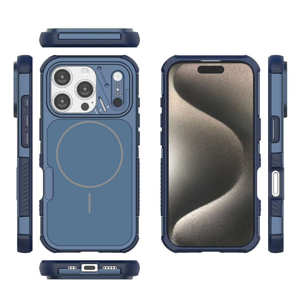 For iPhone 16 Pro Max Case Shockproof Airbag PC+TPU Phone Cover Compatible with MagSafe