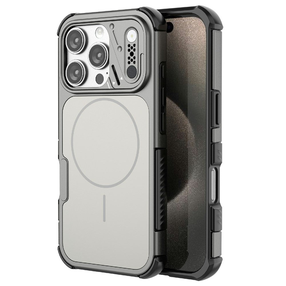 For iPhone 16 Pro Max Case Shockproof Airbag PC+TPU Phone Cover Compatible with MagSafe