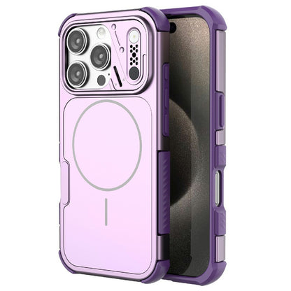 For iPhone 16 Pro Max Case Shockproof Airbag PC+TPU Phone Cover Compatible with MagSafe