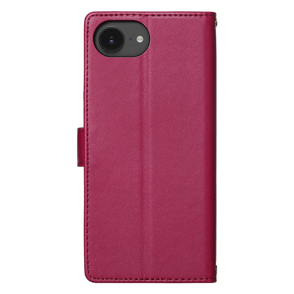 For iPhone 17e / 16e Case Adorable Cat Pattern PU Leather Wallet Phone Cover with Wrist Strap