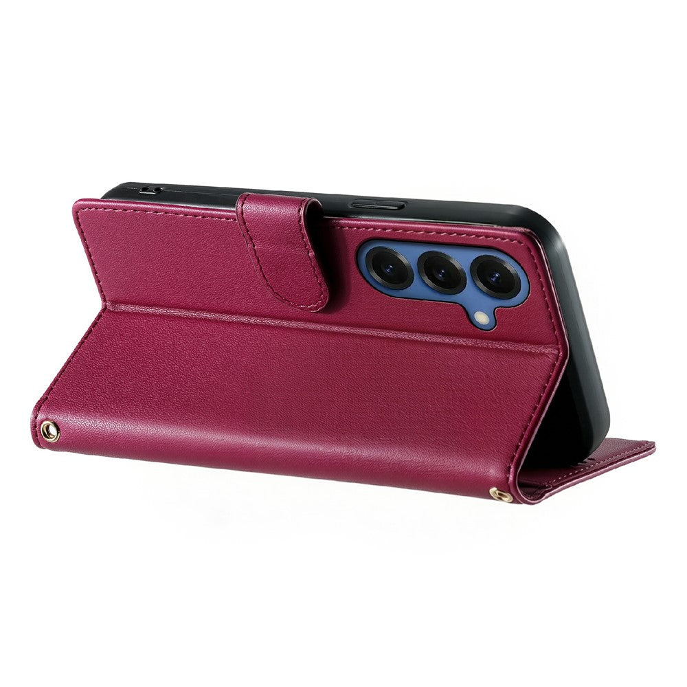For Samsung Galaxy S26+ Case Adorable Cat Pattern PU Leather Wallet Phone Cover with Wrist Strap