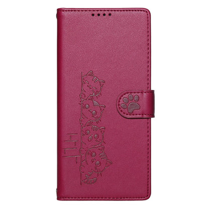 For Samsung Galaxy S26+ Case Adorable Cat Pattern PU Leather Wallet Phone Cover with Wrist Strap