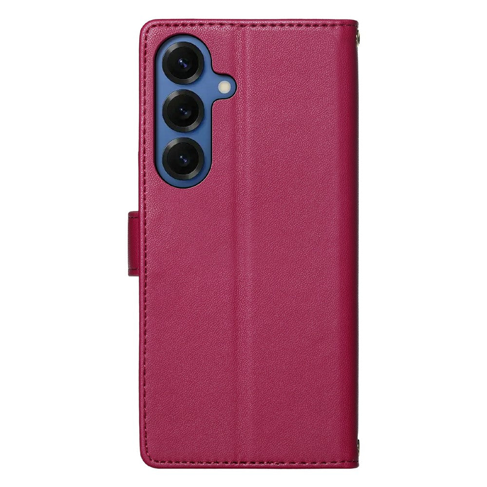 For Samsung Galaxy S26+ Case Adorable Cat Pattern PU Leather Wallet Phone Cover with Wrist Strap