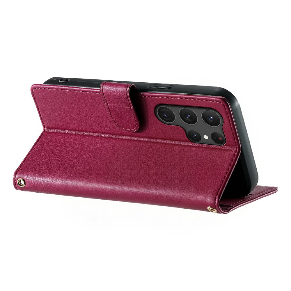 For Samsung Galaxy S25 Ultra Case Adorable Cat Pattern PU Leather Wallet Phone Cover with Wrist Strap