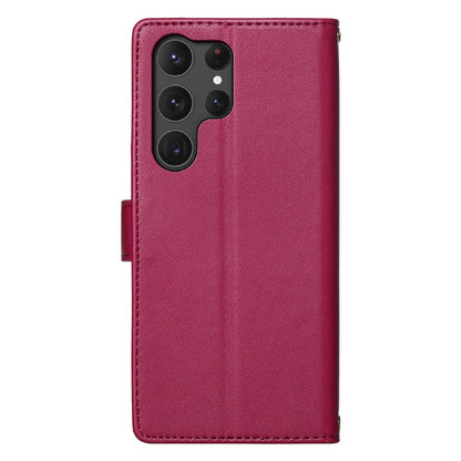 For Samsung Galaxy S25 Ultra Case Adorable Cat Pattern PU Leather Wallet Phone Cover with Wrist Strap