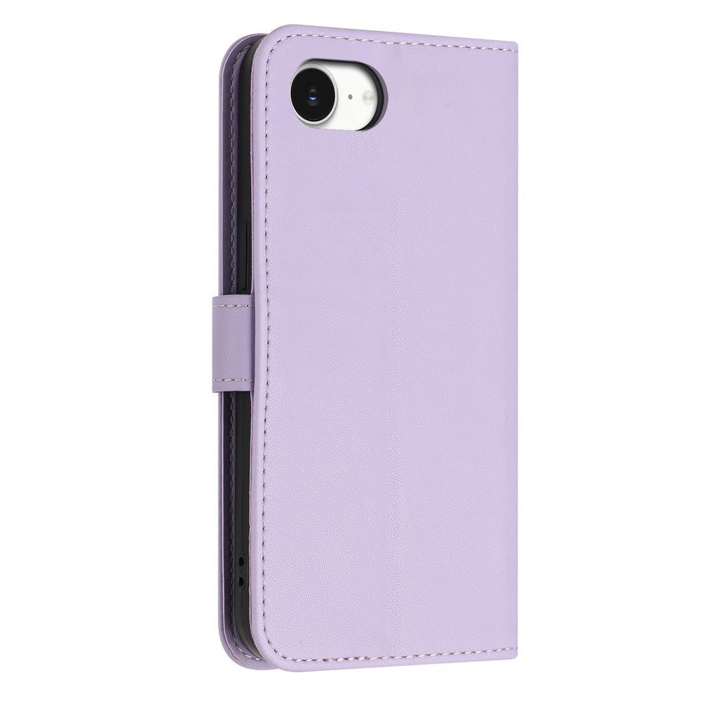 For iPhone 17e  /  16e Case Glitter Butterfly Zipper Pocket Stand Leather Phone Cover with Hand Strap / Shoulder Strap