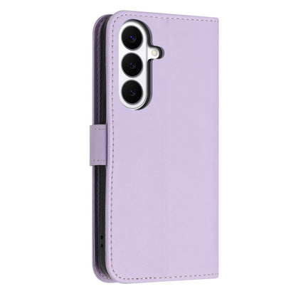For Samsung Galaxy S26+ Case Glitter Butterfly Zipper Pocket Stand Leather Phone Cover with Hand Strap / Shoulder Strap