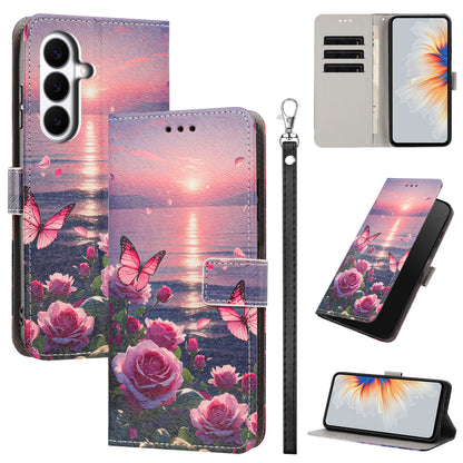 For Samsung Galaxy S26+ Case Pattern Printing PU Leather Flip Wallet Phone Cover with Wrist Strap