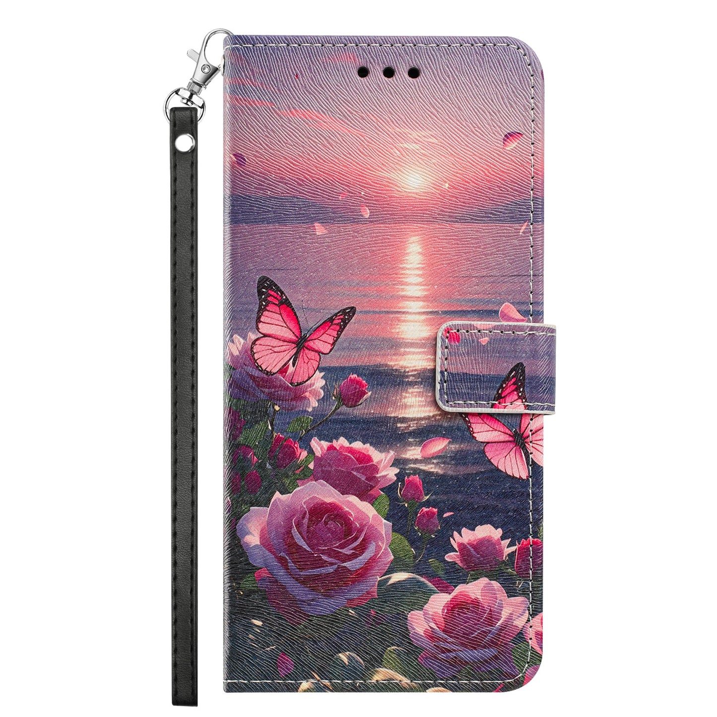 For Samsung Galaxy S26+ Case Pattern Printing PU Leather Flip Wallet Phone Cover with Wrist Strap