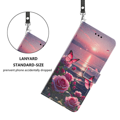 For Samsung Galaxy S26+ Case Pattern Printing PU Leather Flip Wallet Phone Cover with Wrist Strap
