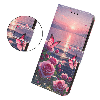 For Samsung Galaxy S26+ Case Pattern Printing PU Leather Flip Wallet Phone Cover with Wrist Strap