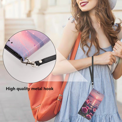 For Samsung Galaxy S26+ Case Pattern Printing PU Leather Flip Wallet Phone Cover with Wrist Strap