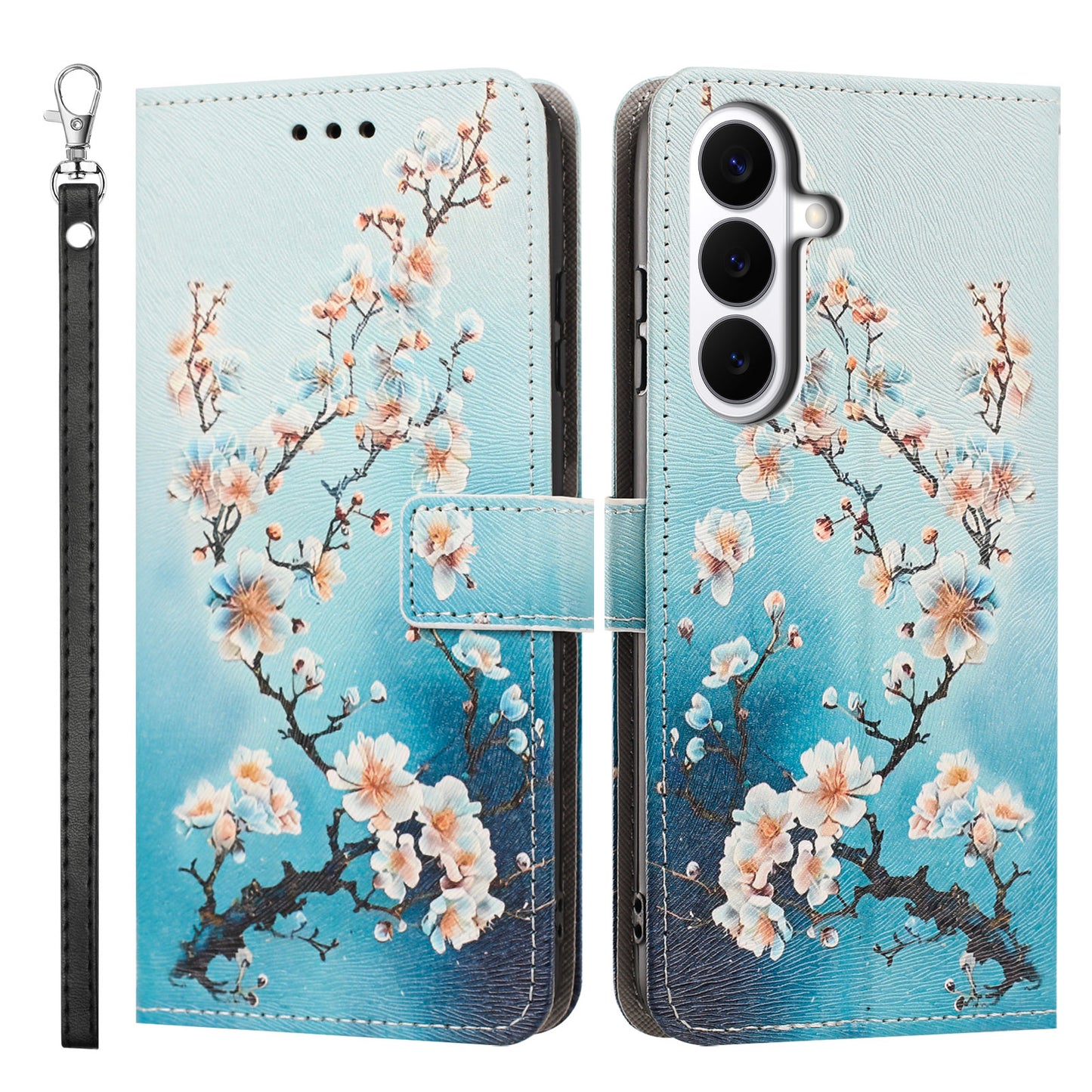 For Samsung Galaxy S26+ Case Pattern Printing PU Leather Flip Wallet Phone Cover with Wrist Strap