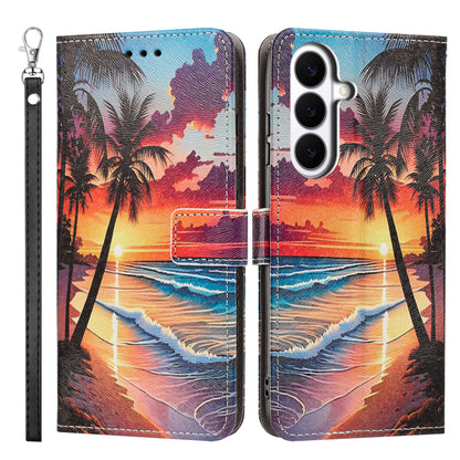 For Samsung Galaxy S26+ Case Pattern Printing PU Leather Flip Wallet Phone Cover with Wrist Strap