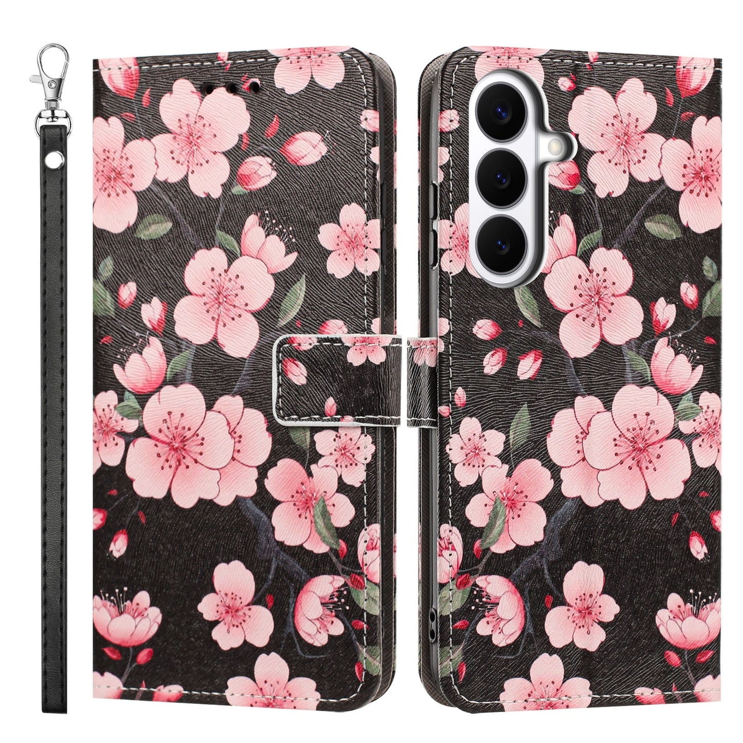 For Samsung Galaxy S26+ Case Pattern Printing PU Leather Flip Wallet Phone Cover with Wrist Strap