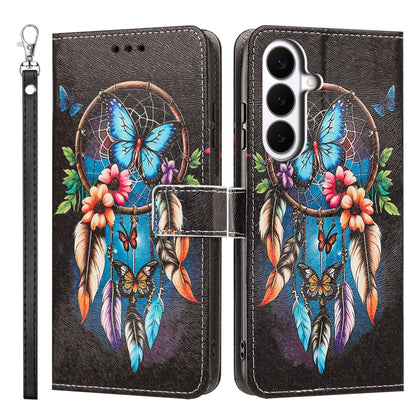 For Samsung Galaxy S26+ Case Pattern Printing PU Leather Flip Wallet Phone Cover with Wrist Strap