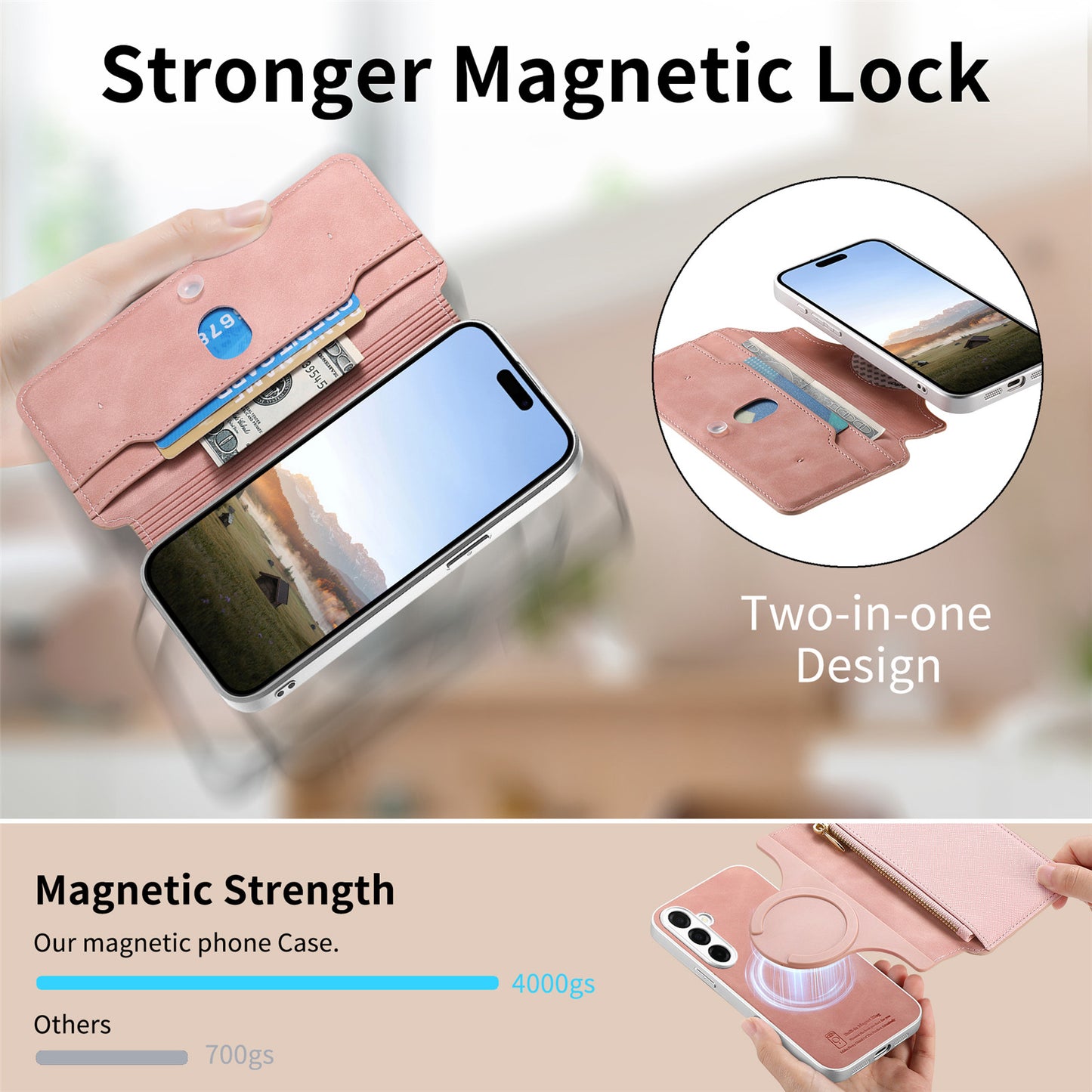 For Samsung Galaxy S26+ Leather Case  Cross Texture Detachable Magnetic Phone Cover Wallet Stand