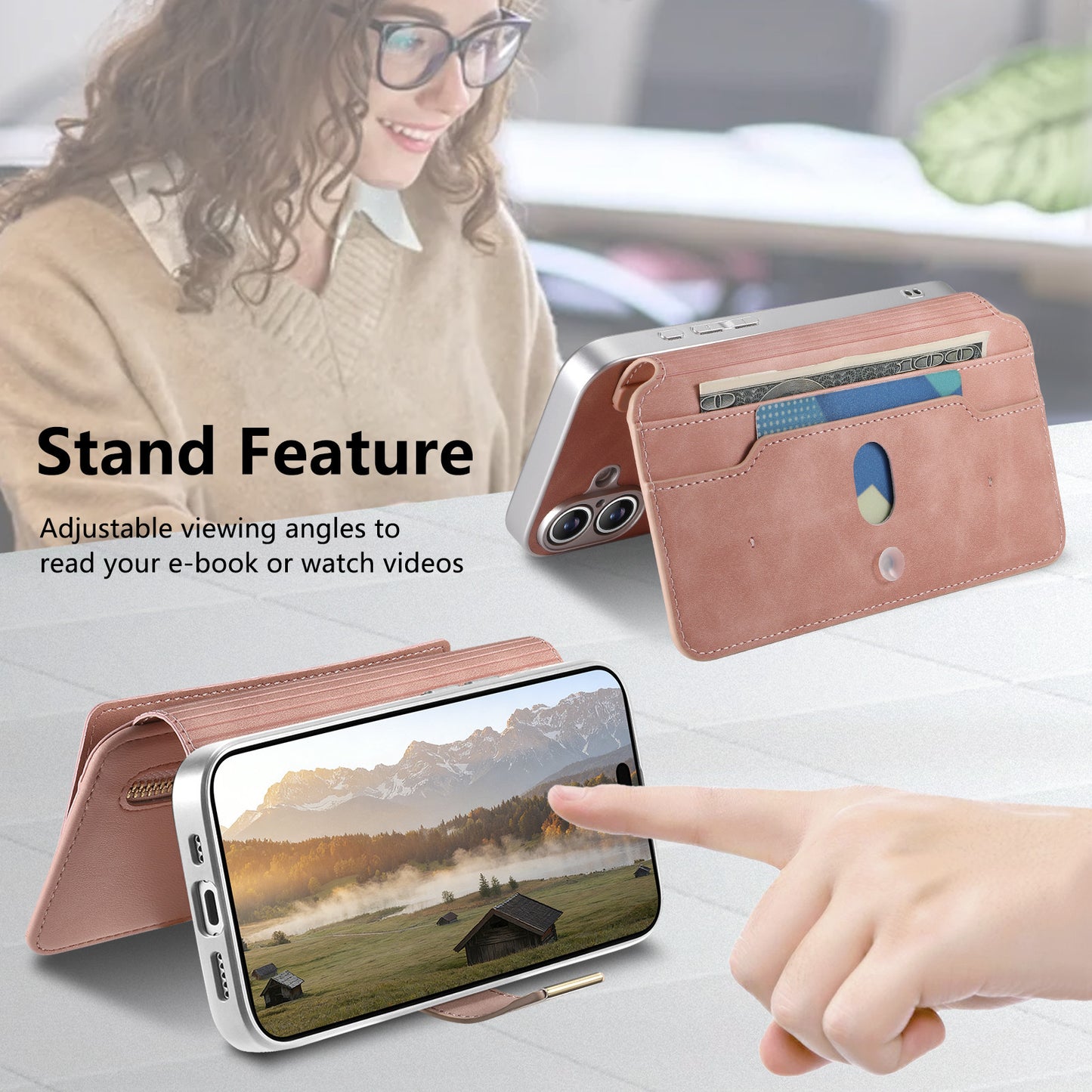 For Samsung Galaxy S26+ Leather Case  Cross Texture Detachable Magnetic Phone Cover Wallet Stand