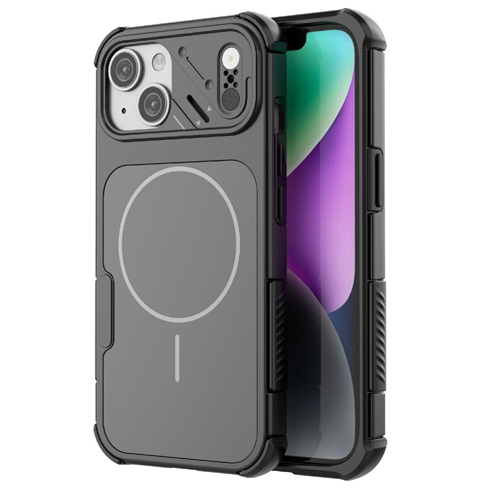 For iPhone 15 Case Shockproof Airbag PC+TPU Phone Cover Compatible with MagSafe