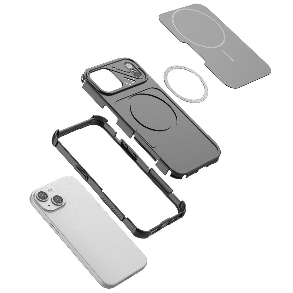 For iPhone 15 Case Shockproof Airbag PC+TPU Phone Cover Compatible with MagSafe