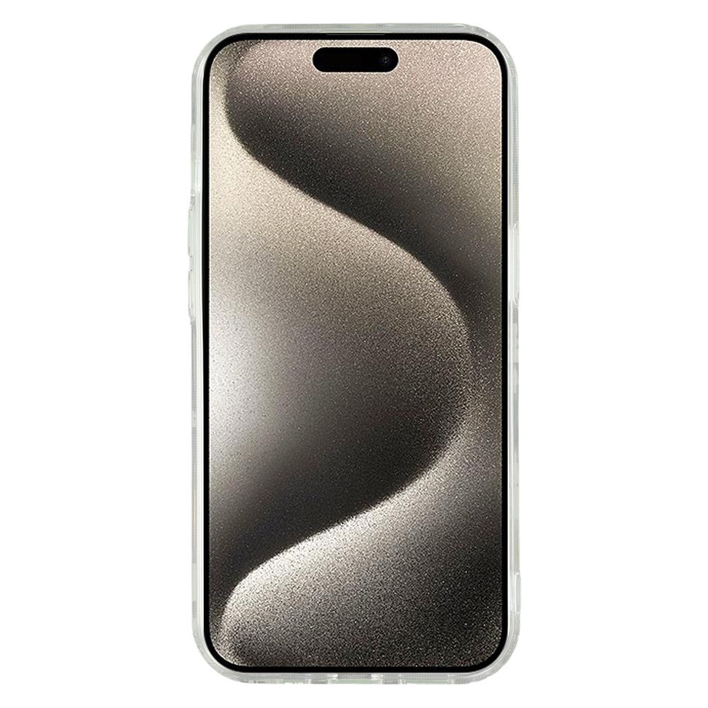 For iPhone 14 Magnetic Case IMD Flower Pattern TPU + PC Clear Back Phone Cover