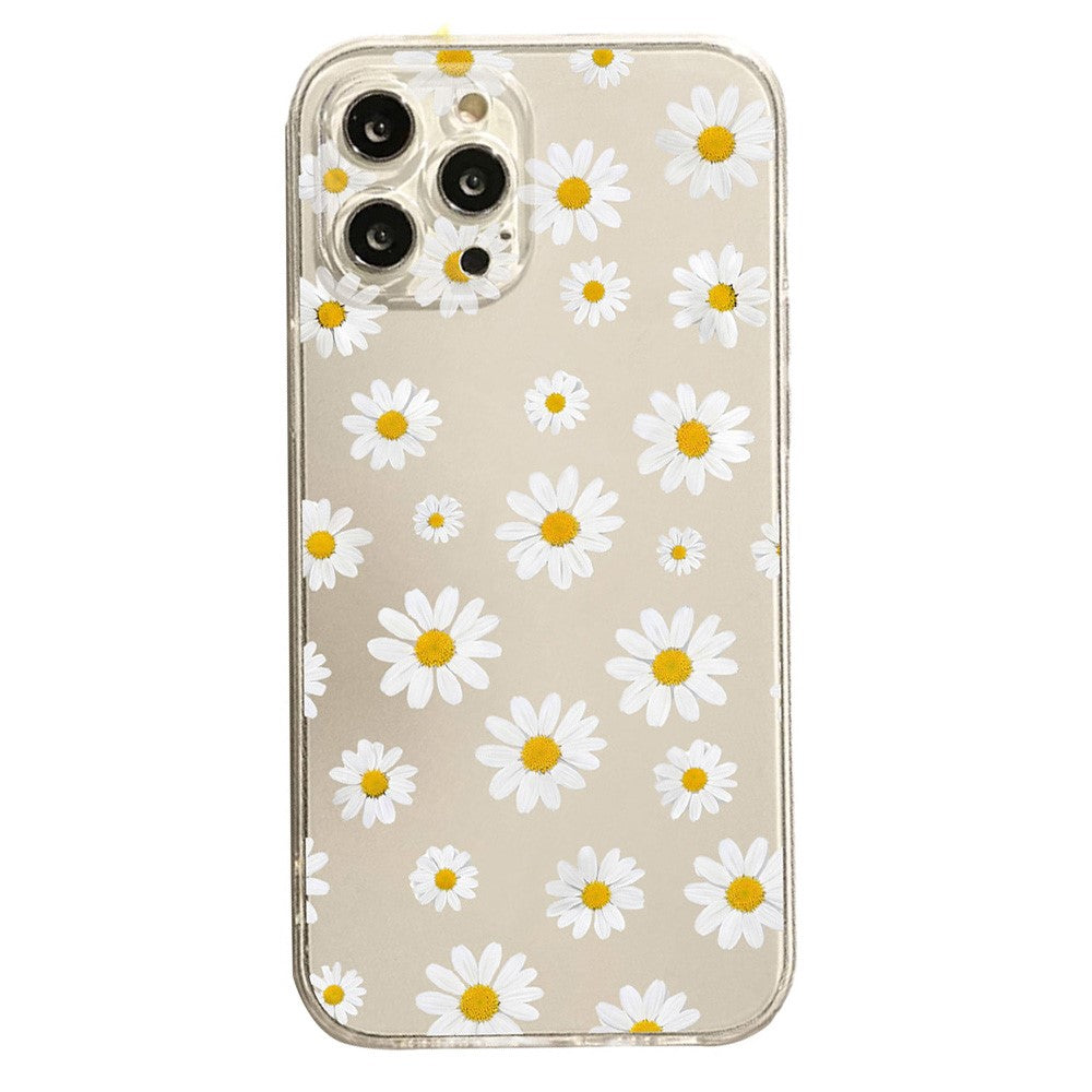 For iPhone 14 Case Daisy Pattern Clear TPU Phone Back Cover